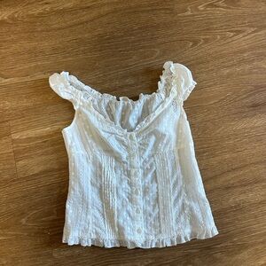 Elena white eyelet top